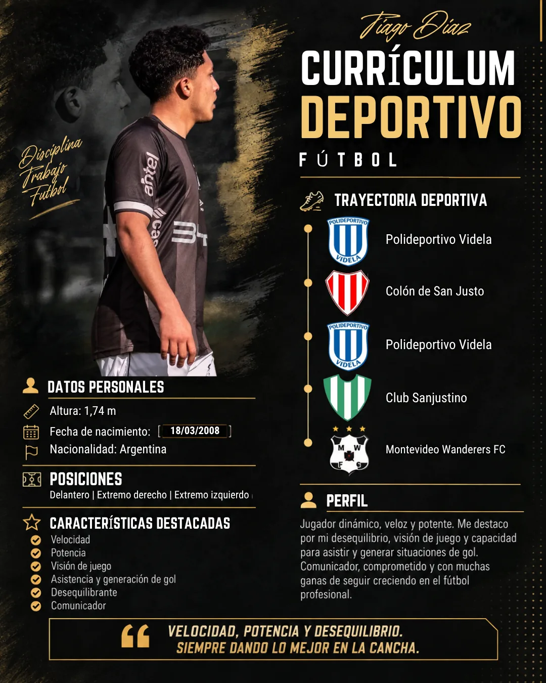 Currículum deportivo Tiago Díaz